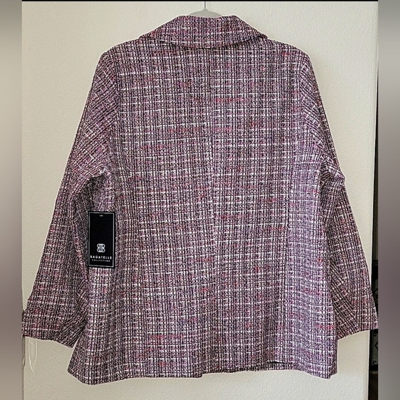BAGATELLE COLLECTION Plus Boxy Fit Boucle Blazer, 1X, Pink multi, NWT - Picture 2 of 14